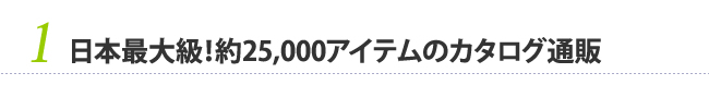 1　日本最大級！約25,000アイテムのカタログ通販